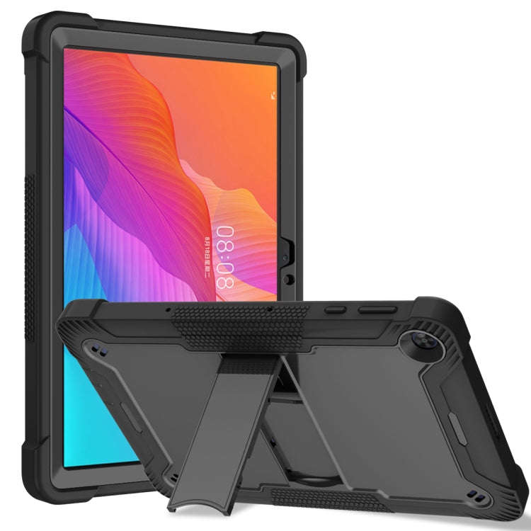 For Huawei MatePad T 10s / 10 Silicone + PC Shockproof Protective Case with Holder(Black)