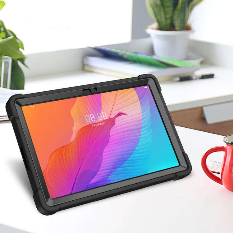 For Huawei MatePad T 10s / 10 Silicone + PC Shockproof Protective Case with Holder(Black)