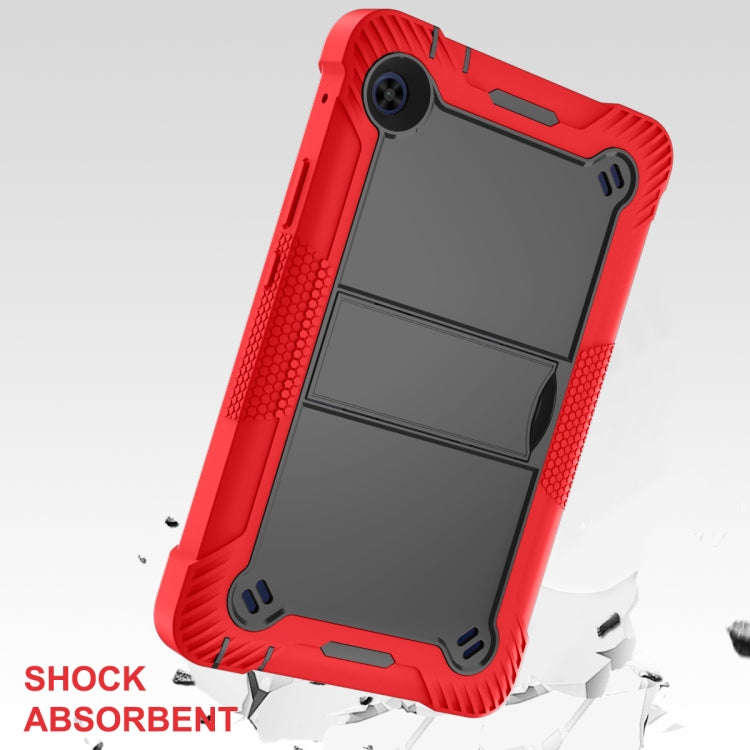 For Huawei MatePad T8 Silicone + PC Shockproof Protective Case with Holder(Red + Black)