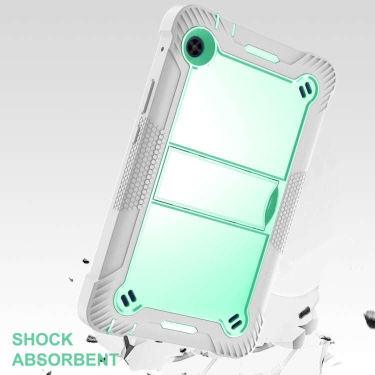 For Huawei MatePad T8 Silicone + PC Shockproof Protective Case with Holder(Gray + Green)