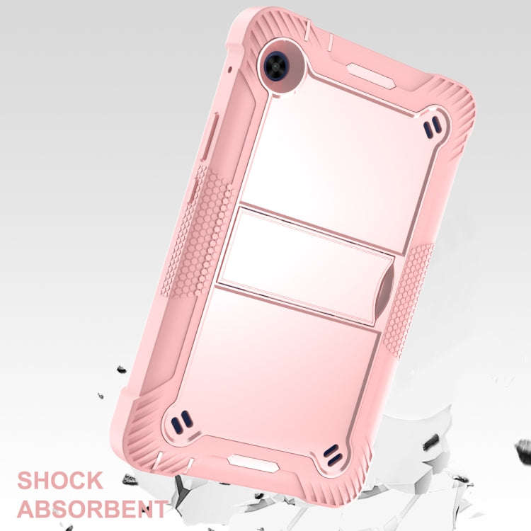 For Huawei MatePad T8 Silicone + PC Shockproof Protective Case with Holder(Rose Gold)