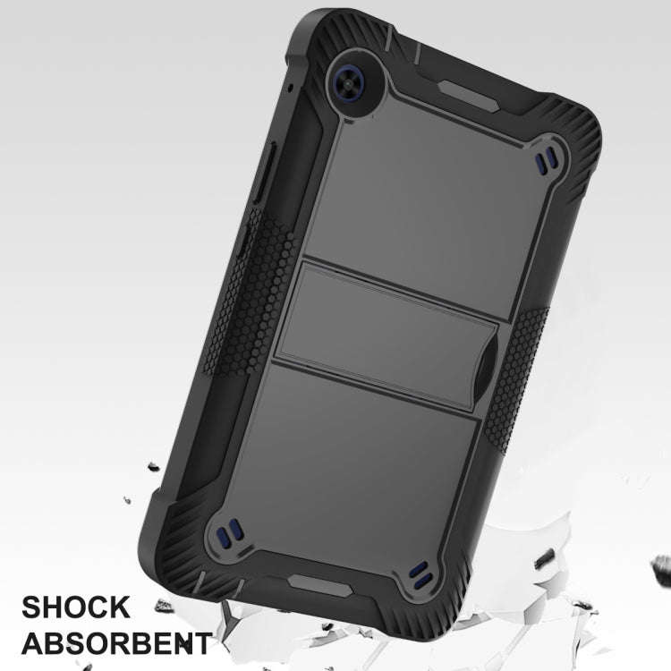 For Huawei MatePad T8 Silicone + PC Shockproof Protective Case with Holder(Black)