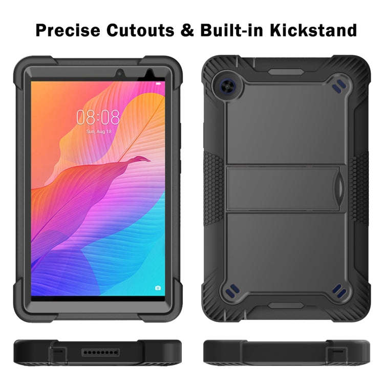 For Huawei MatePad T8 Silicone + PC Shockproof Protective Case with Holder(Black)