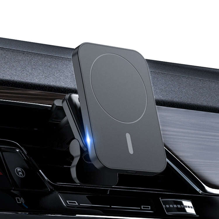 adj-987 15W Magsafe Magnetic Car Air Outlet Wireless Charger with LED Indicator(Black)