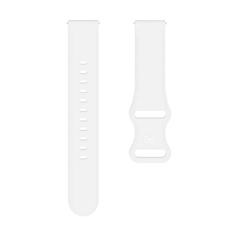 20mm For Amazfit GTS 2e Butterfly Buckle Silicone Watch Band(White)