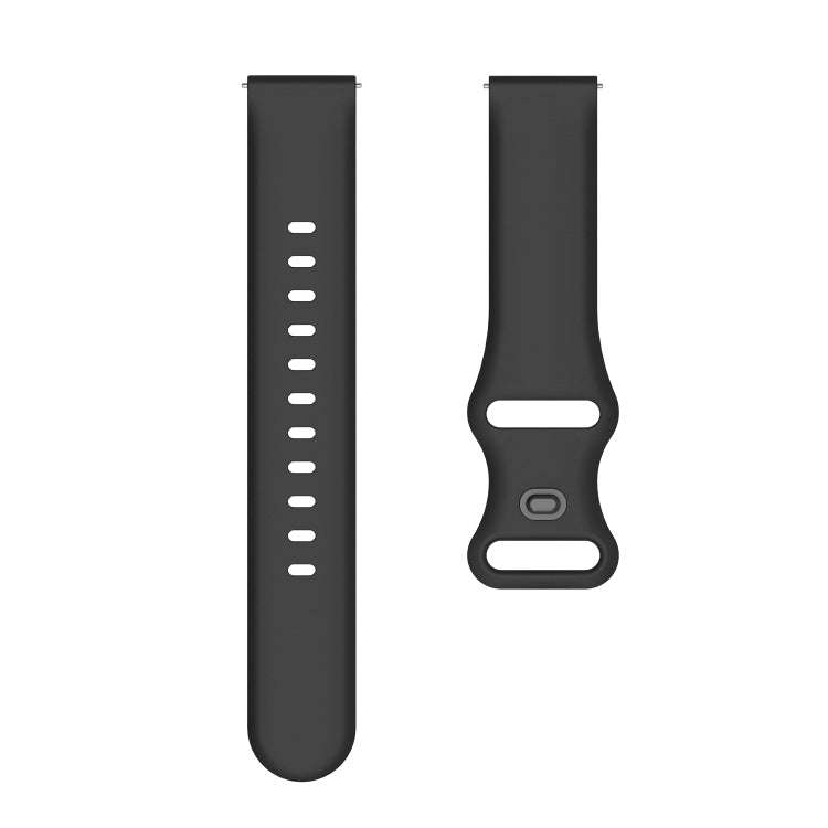 20mm For Amazfit GTS 2e Butterfly Buckle Silicone Watch Band(Black)