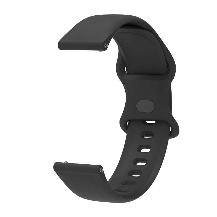 20mm For Amazfit GTS 2e Butterfly Buckle Silicone Watch Band(Black)
