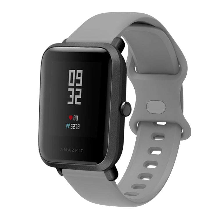 20mm For Amazfit GTS 2e Butterfly Buckle Silicone Watch Band(Grey)