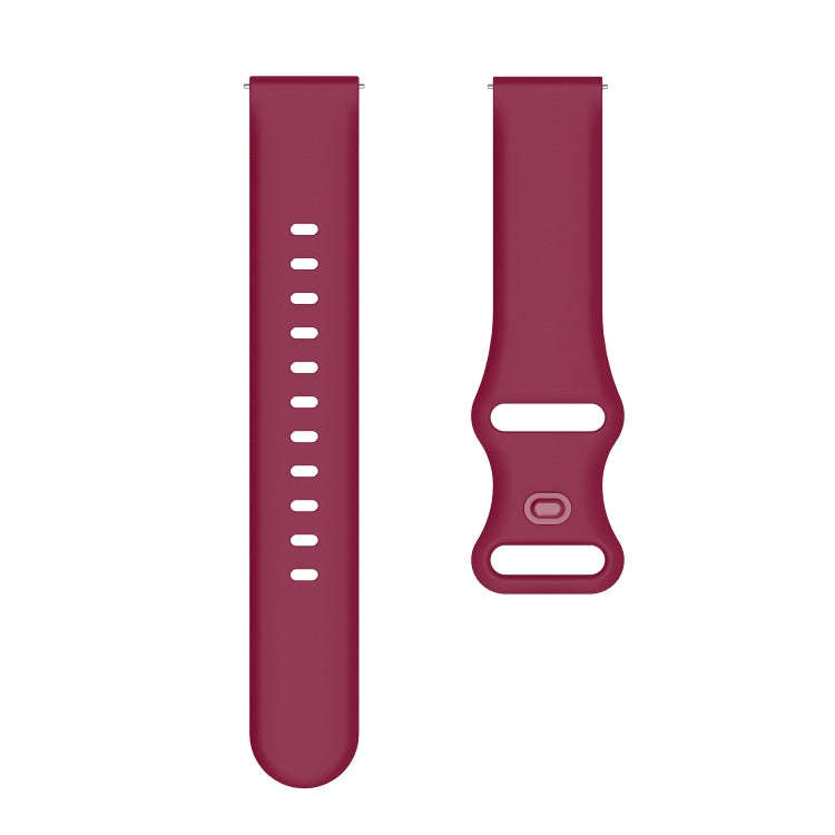 20mm For Amazfit GTS 2e Butterfly Buckle Silicone Watch Band(Wine Red)