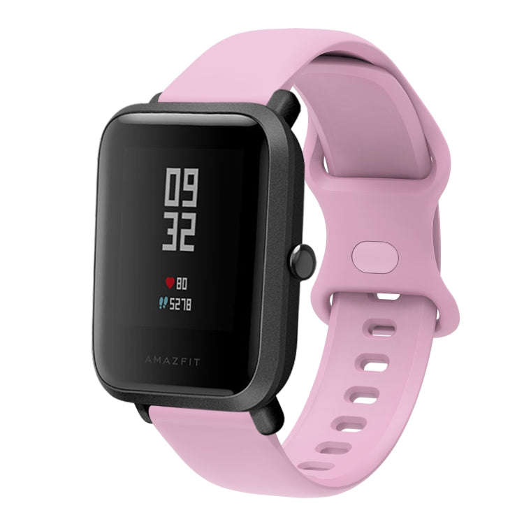20mm For Amazfit GTS 2e Butterfly Buckle Silicone Watch Band(Light Purple)