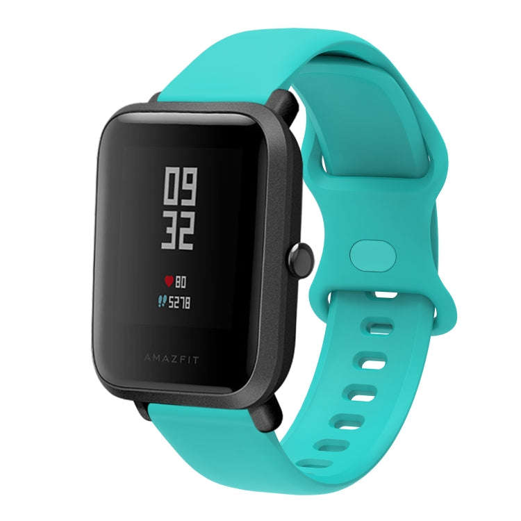 20mm For Amazfit GTS 2e Butterfly Buckle Silicone Watch Band(Mint Green)