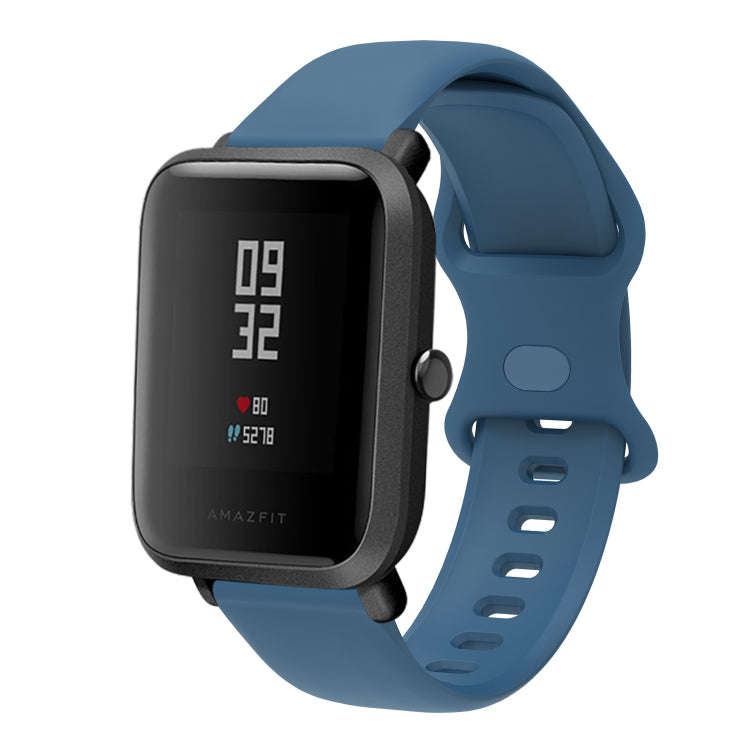 20mm For Amazfit GTS 2e Butterfly Buckle Silicone Watch Band(Midnight Blue)