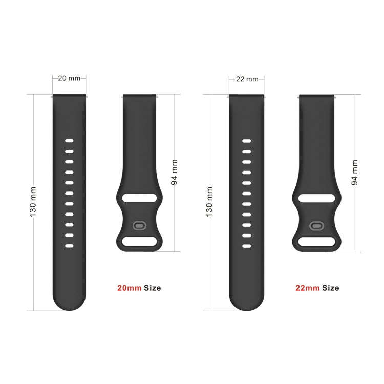 20mm For Amazfit GTS 2e Butterfly Buckle Silicone Watch Band(Midnight Blue)