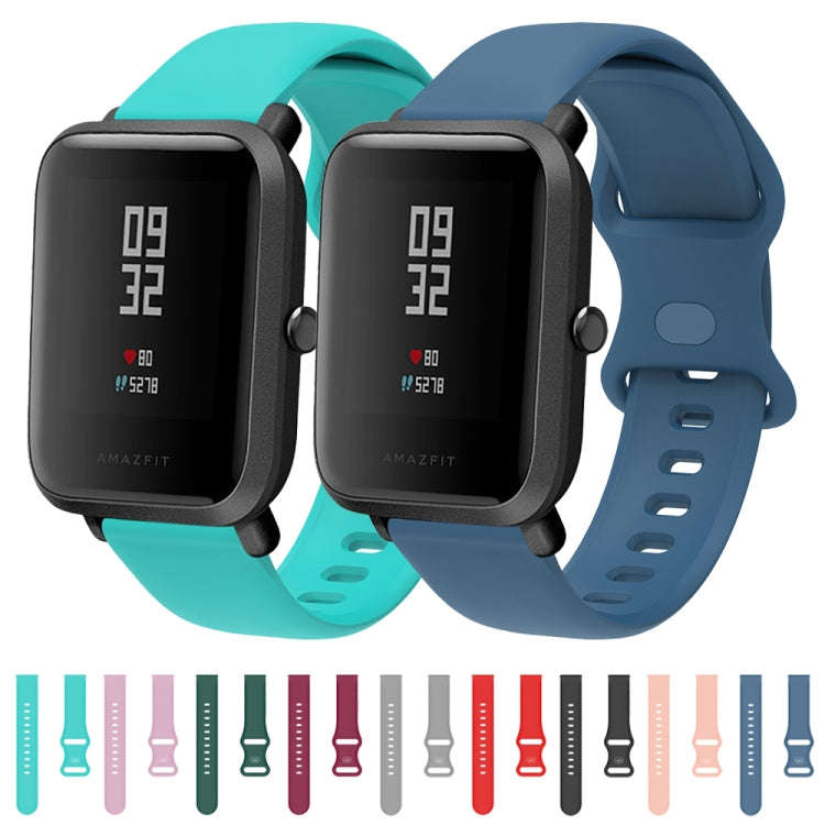 20mm For Amazfit GTS 2e Butterfly Buckle Silicone Watch Band(Midnight Blue)
