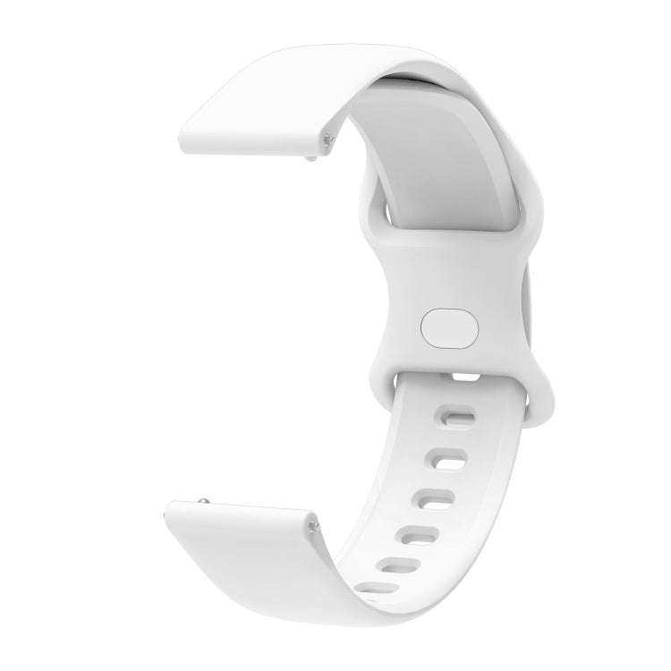 22mm For Amazfit GTS 2e Butterfly Buckle Silicone Watch Band(White)