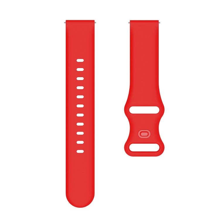 22mm For Amazfit GTS 2e Butterfly Buckle Silicone Watch Band(Red)