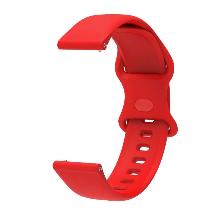22mm For Amazfit GTS 2e Butterfly Buckle Silicone Watch Band(Red)