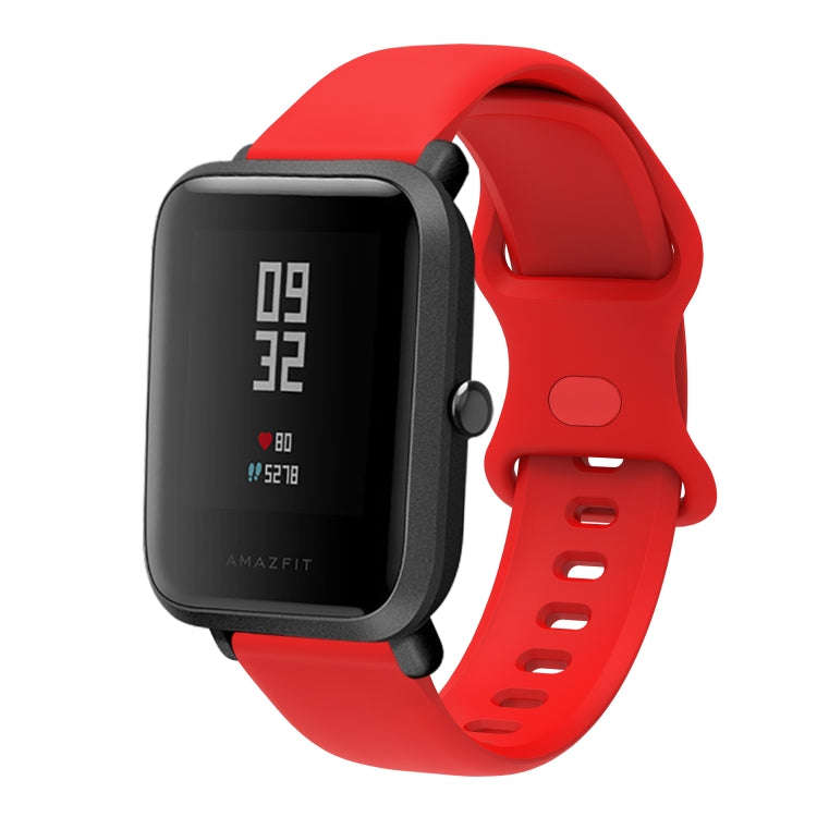 22mm For Amazfit GTS 2e Butterfly Buckle Silicone Watch Band(Red)