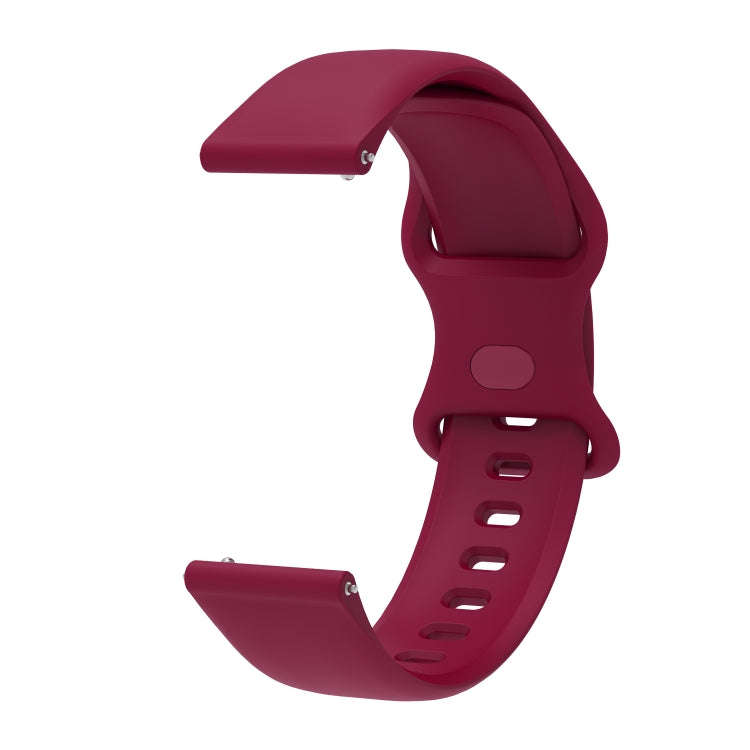 22mm For Amazfit GTS 2e Butterfly Buckle Silicone Watch Band(Wine Red)