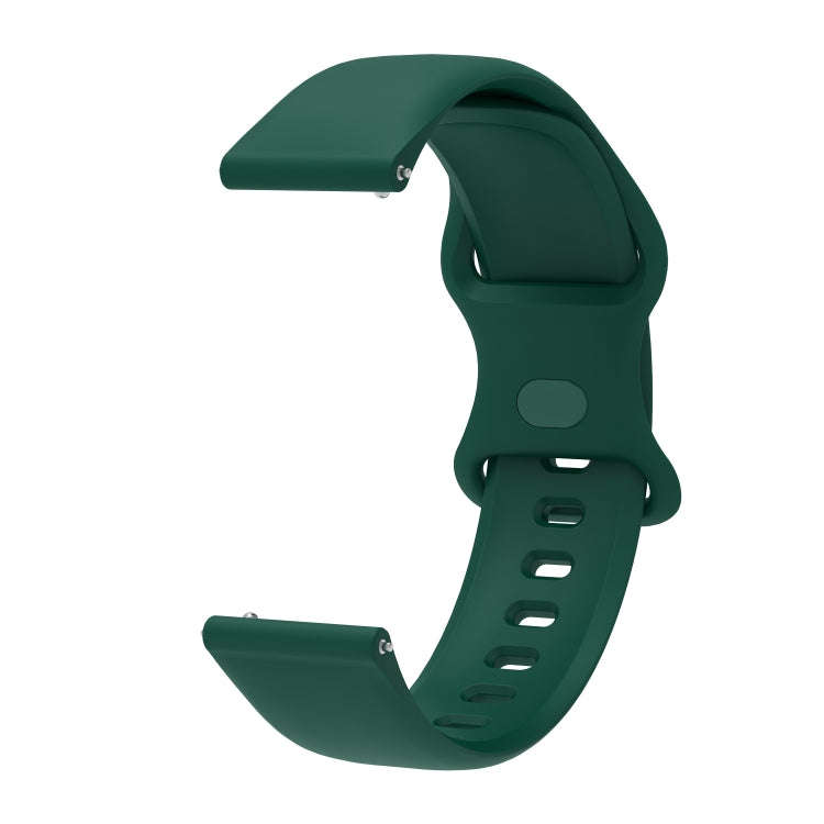 22mm For Amazfit GTS 2e Butterfly Buckle Silicone Watch Band(Army Green)