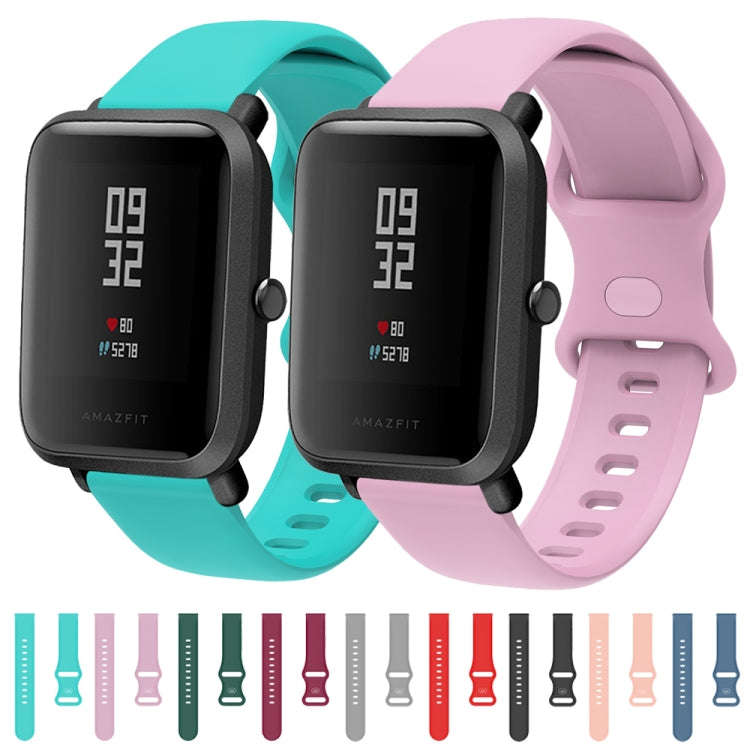 22mm For Amazfit GTS 2e Butterfly Buckle Silicone Watch Band(Red)