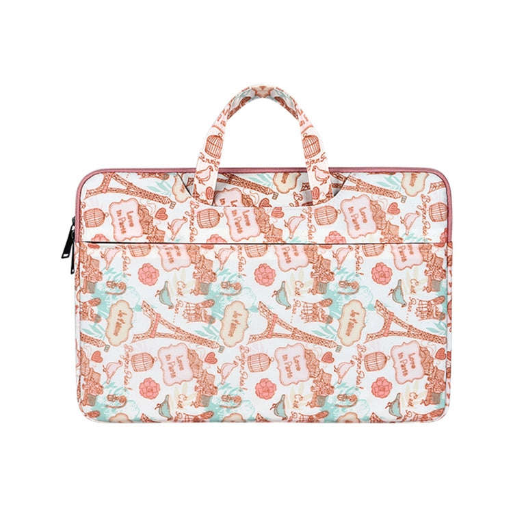 ST01DZ Lightweight Canvas Printed Laptop Bag, Size:13.3 inch(Flower Pink)
