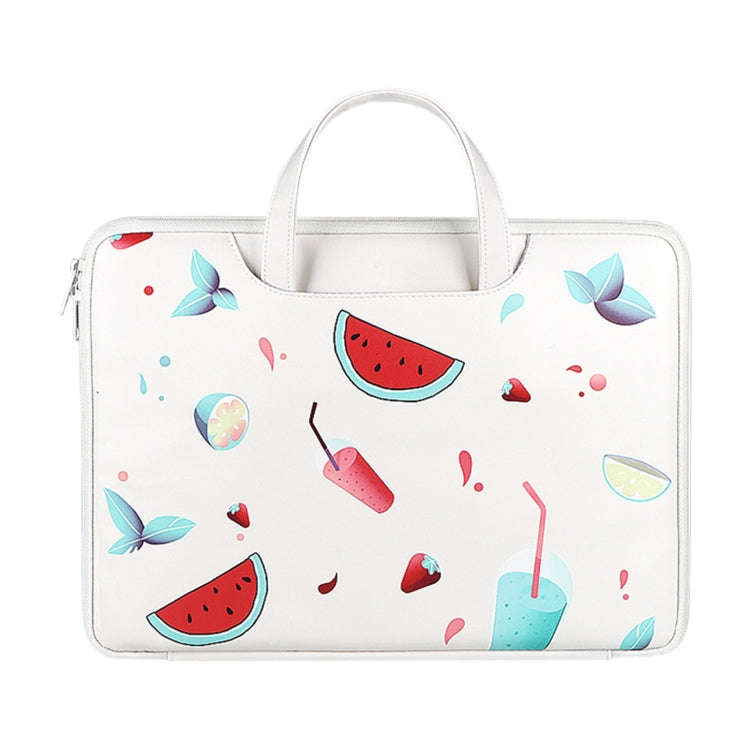 ST01KT Lightweight PU Printed Laptop Bag, Size:14.1-15.4 inch(Watermelon)