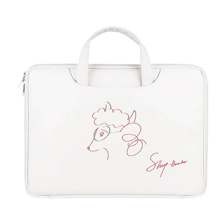 ST01KT Lightweight PU Printed Laptop Bag, Size:14.1-15.4 inch(Sheep Head)