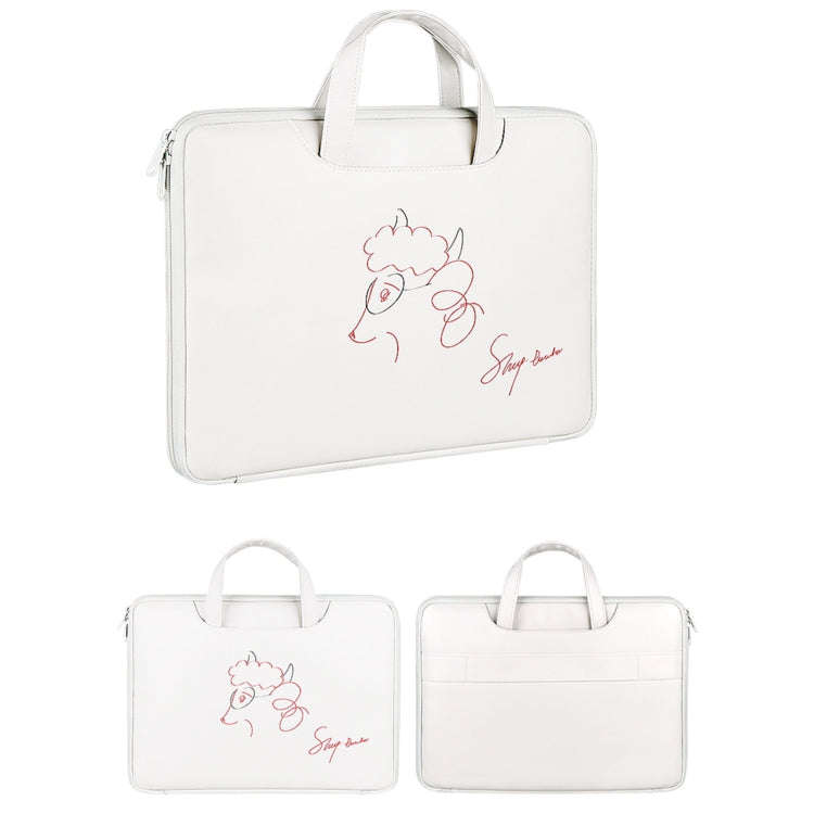 ST01KT Lightweight PU Printed Laptop Bag, Size:14.1-15.4 inch(Sheep Head)