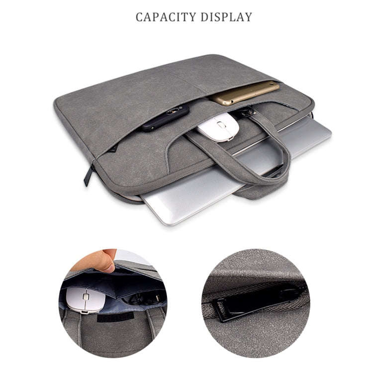 ST06SDJ Frosted PU Business Laptop Bag with Detachable Shoulder Strap, Size:14.1-15.4 inch(Light ...