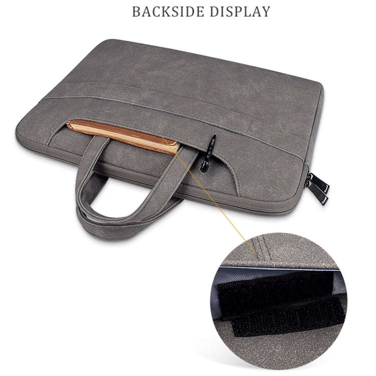 ST06SDJ Frosted PU Business Laptop Bag with Detachable Shoulder Strap, Size:14.1-15.4 inch(Light ...