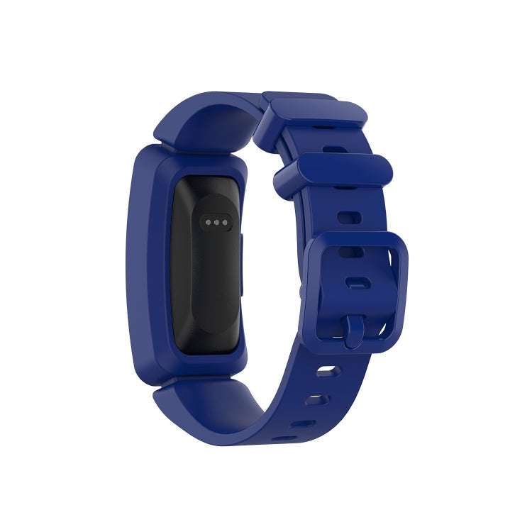Smart Watch Silicon Watch Band for Fitbit Inspire HR(Dark Blue)