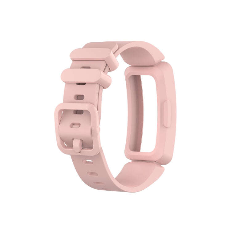 Smart Watch Silicon Watch Band for Fitbit Inspire HR(Light Pink)