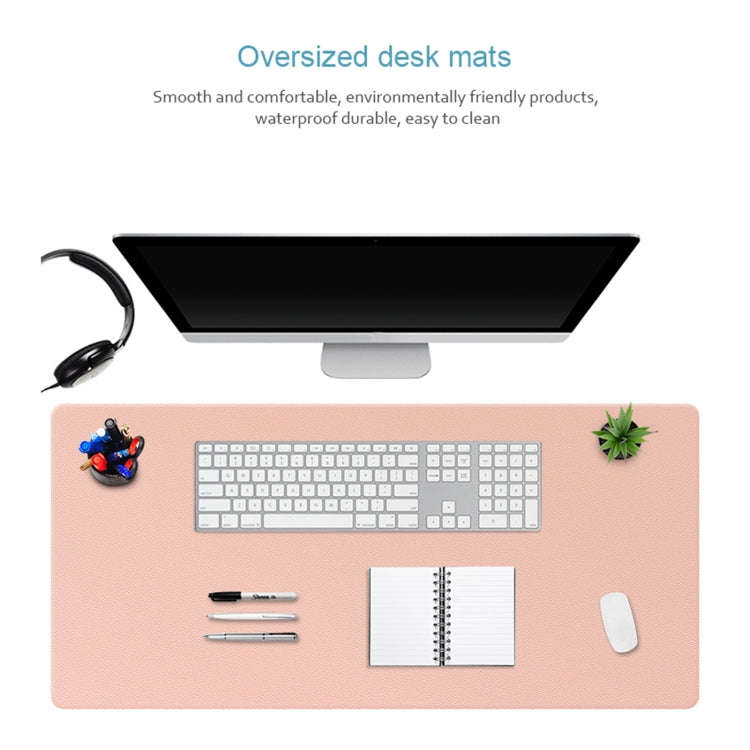 ZD02 Double-sided PU Mouse Pad Table Mat, Size: 100 x 44cm(Cowhide Yellow+Gray)