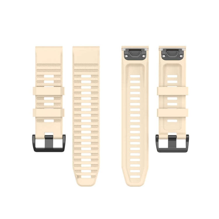 For Garmin Fenix 6 22mm Smart Watch Quick Release Silicon Watch Band(Beige)