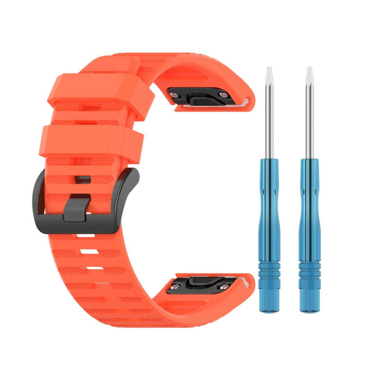 For Garmin Fenix 6 22mm Smart Watch Quick Release Silicon Watch Band(Coral Red)