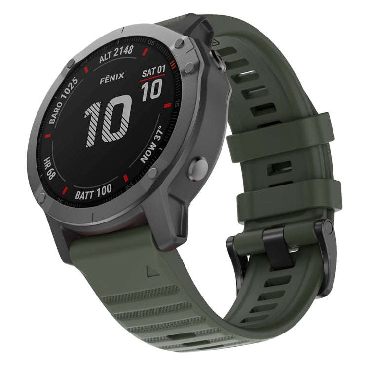 For Garmin Fenix 7X / 6X 26mm Smart Watch Quick Release Silicon Watch Band(Army Green)