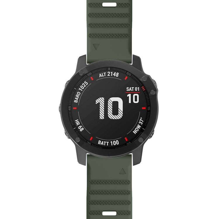 For Garmin Fenix 7X / 6X 26mm Smart Watch Quick Release Silicon Watch Band(Army Green)