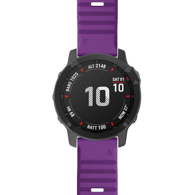 For Garmin Fenix 7X / 6X 26mm Smart Watch Quick Release Silicon Watch Band(Purple)