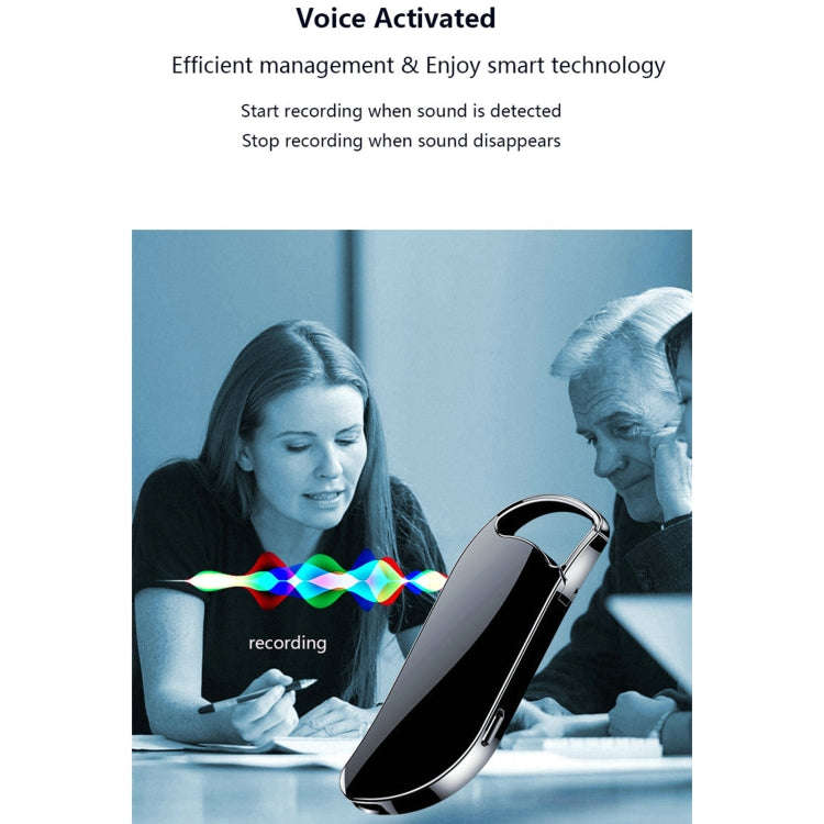 V11 Portable Keychain HD Recording Pen Voice Recorder, Capacity:32GB(Black)