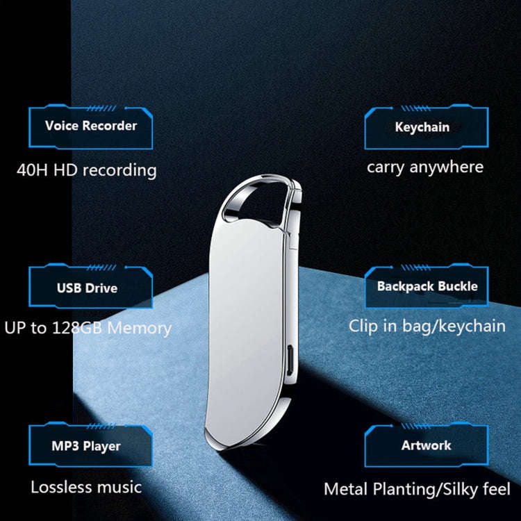 V11 Portable Keychain HD Recording Pen Voice Recorder, Capacity:64GB(Black)
