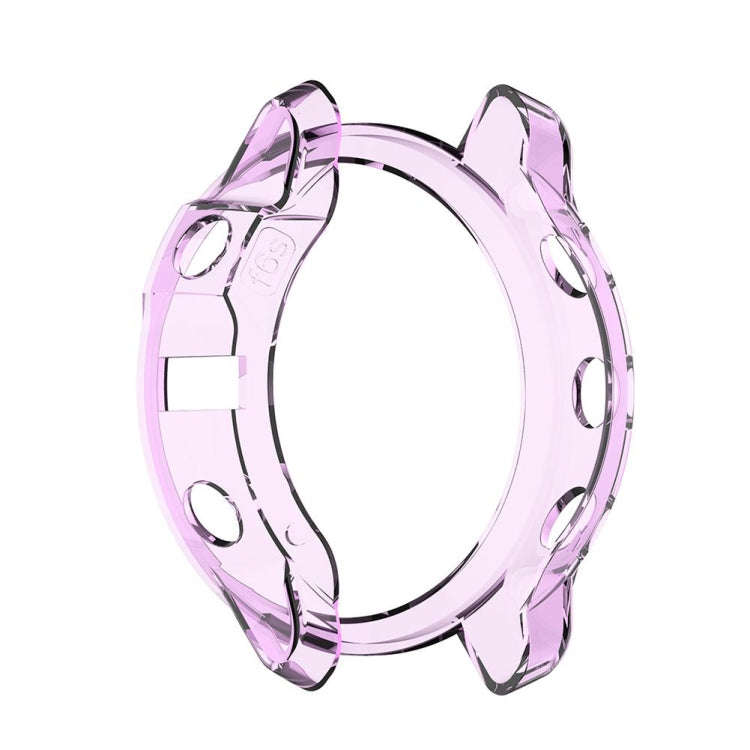 For Garmin Fenix 6S / 6S Pro Smart Watch Half Coverage TPU Protective Case(Transparent Purple)