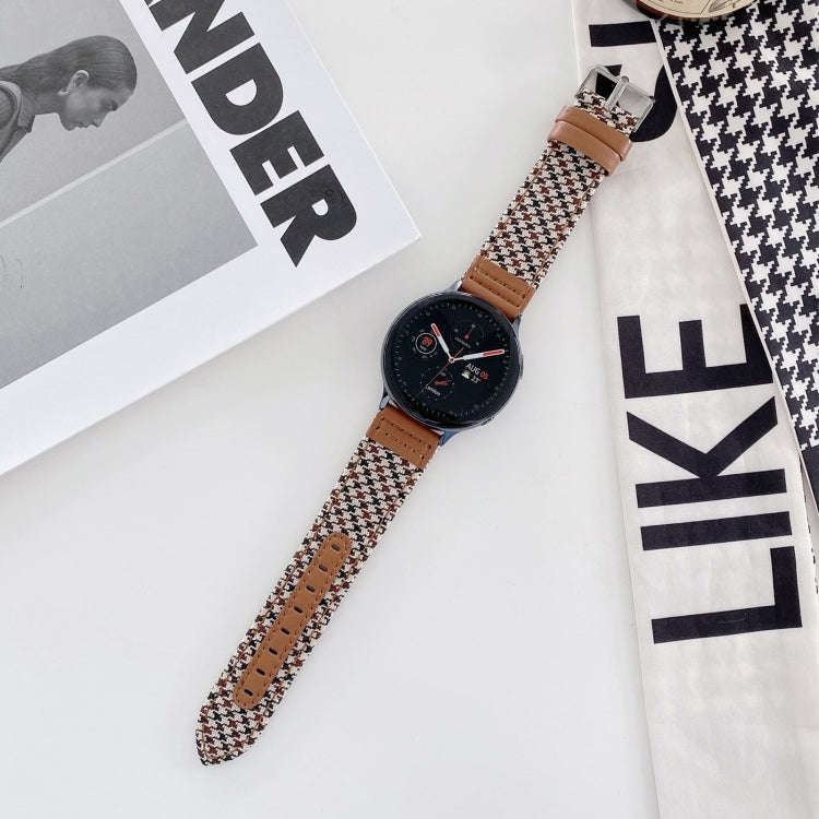 22mm Denim Leather Watch Band(Brown Leopard)