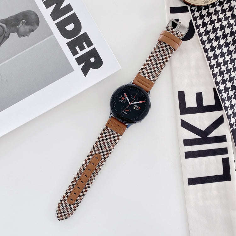 22mm Denim Leather Watch Band(Brown Leopard)