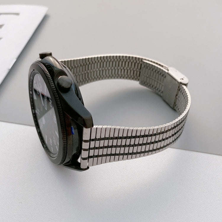 22mm Seven-beads Small Waist Steel Watch Band(Silver Gold)