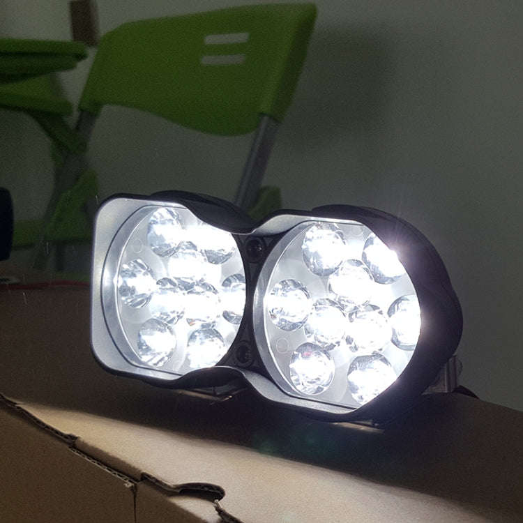 2 PCS L15 8-85V / 15W / 5000K / 1200LM Motorcycle / Car IPX4 Waterproof External LED Glare Spotli...