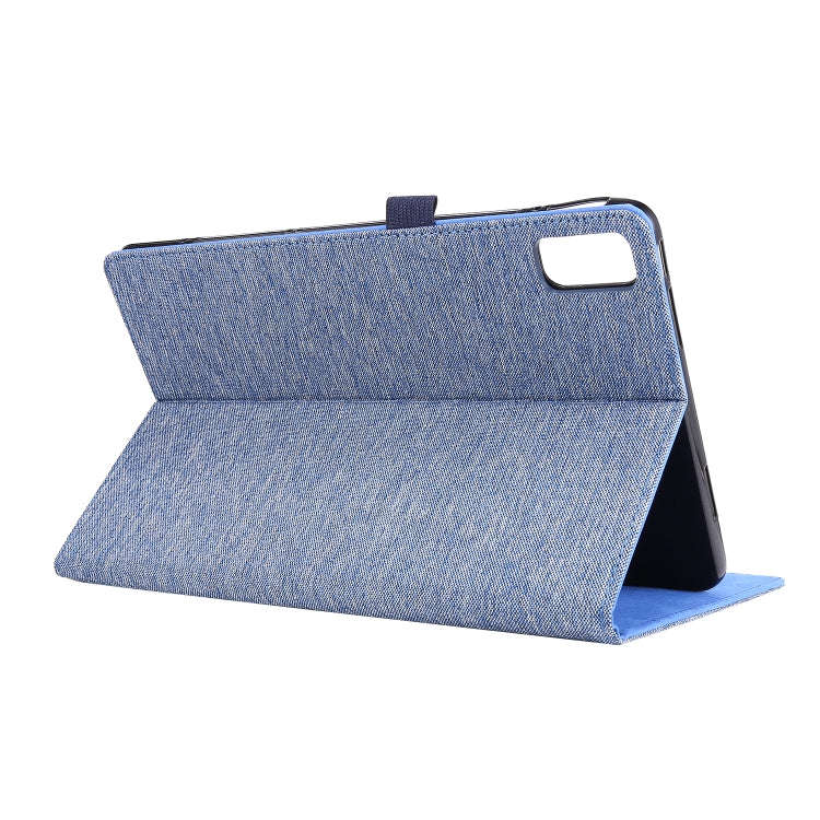 For Huawei MatePad 11 2021 Fabric Texture Horizontal Flip TPU Leather Case with Holder(Blue)