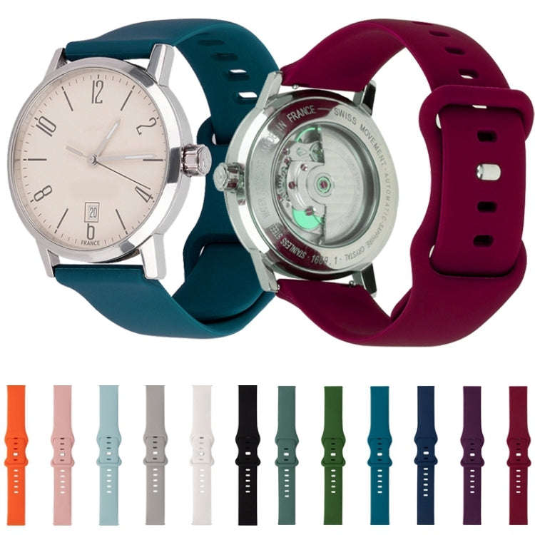 For Honor Magic Watch 2 42mm 8-buckle Silicone Watch Band(Peacock Blue)