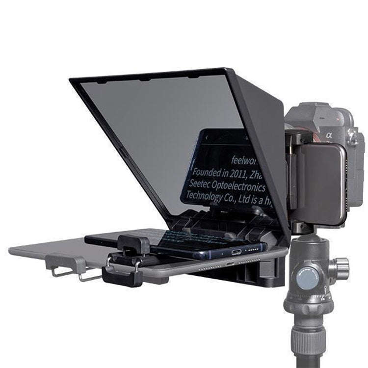 FEELWORLD TP2A NEW Portable Teleprompter with Remote Control & Lens Adapter Ring For Below 8 inch...