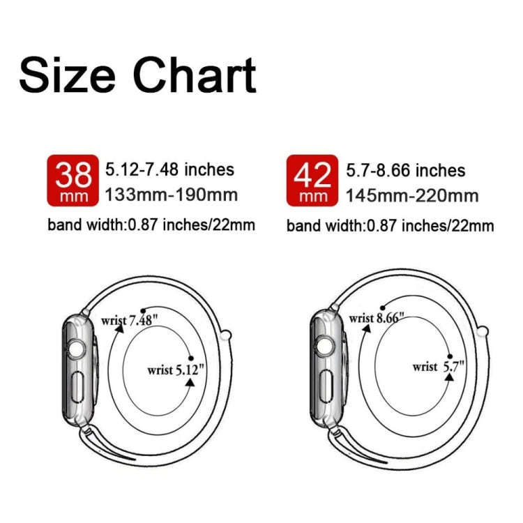 For Apple Watch Series 7 45mm / 6 & SE & 5 & 4 44mm / 3 & 2 & 1 42mm Color Matching Nylon Watch B...
